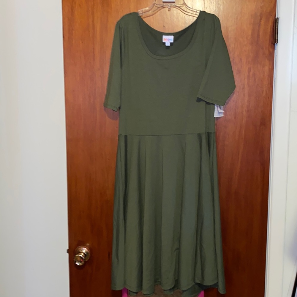 LulaRoe XL Olive Green Nicole Dress
